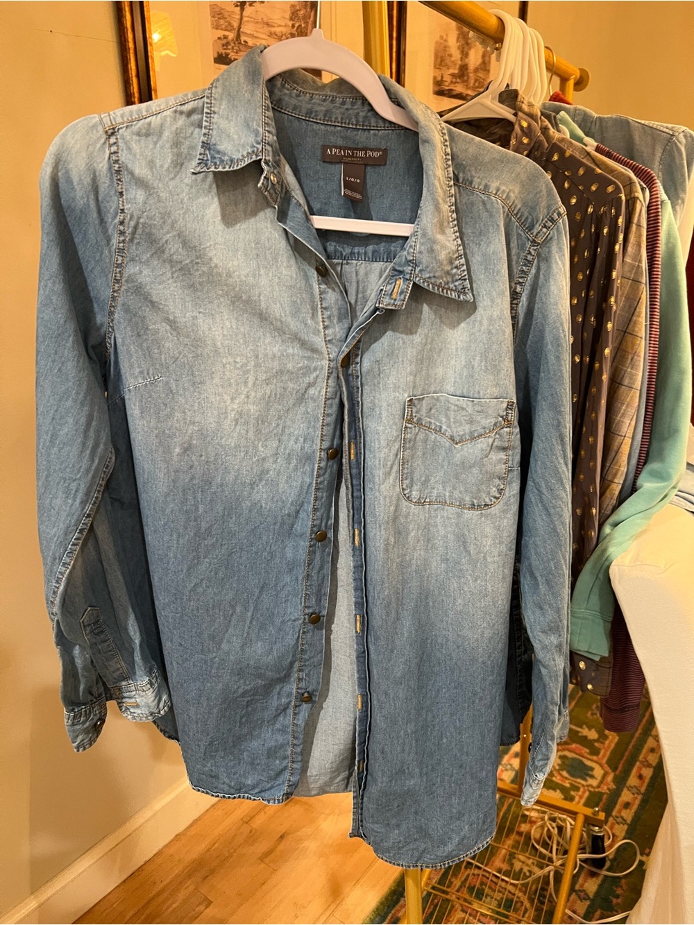 A Pea in the Pod women’s Light Blue Denim Shirt